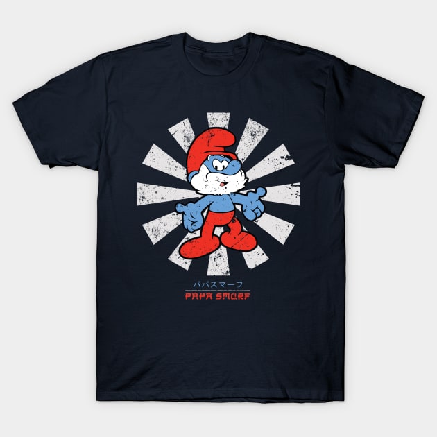 Papa Smurf Retro Japanese T-Shirt by Nova5